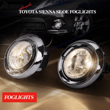 - Fits 17-18 Toyota Sienna SE OE Style Foglights Kit ABS Black Housing Clear Lens