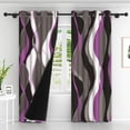 thumbnail image 3 of Lfeey Blackout Curtains Purple Black for Bedroom, Room Darkening Thermal Curtain, 52x63 inch Grey 2 Panels, 3 of 7