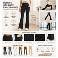 thumbnail image 4 of Cavosen Full Length Women's Leggings Black Elastic Waisted Flared Yoga Pants Fitness Tight Seamless Bootcut Solid Skinny Long Pants Athletic Workout Trousers Activewear S, 4 of 9