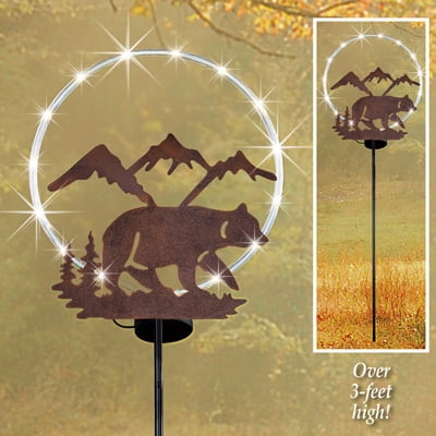 Collections Etc Bear and Mountains Decorative Solar Garden ...