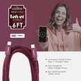 thumbnail image 4 of Liquipel Powertek 6ft USB C to USB C Fast Charger Cable, Maroon, 4 of 7