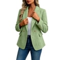 thumbnail image 5 of JGGSPWM Women's Tweed Blazers Business Casual Long Sleeve Double Breasted Jackets Open Front Work Suits Green L, 5 of 8