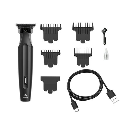 andis insight slim cordless t blade trimmer  lithium  9-piece kit includes 4 combs  matte black