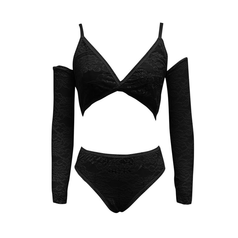 Pimfylm Pinsy Shapewear Bodysuit Lace Bra and Panty Sets for Women Pretty  Push Up Lace Lingerie Sets Ladies Comfort Padded Underwire Bra Black  X-Large 
