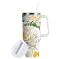 thumbnail image 2 of 30 oz Stainless Steel Tumbler Vacuum Insulated Leak Proof Stainless Steel Coffee Cup Water Bottles Chrysanthemums White, 2 of 9