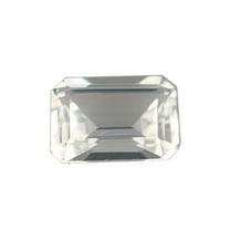 Certified Natural 1.75 Carat White Topaz Emerald Shape Step Cut 8x6 mm Loose Gemstone April Birthstone