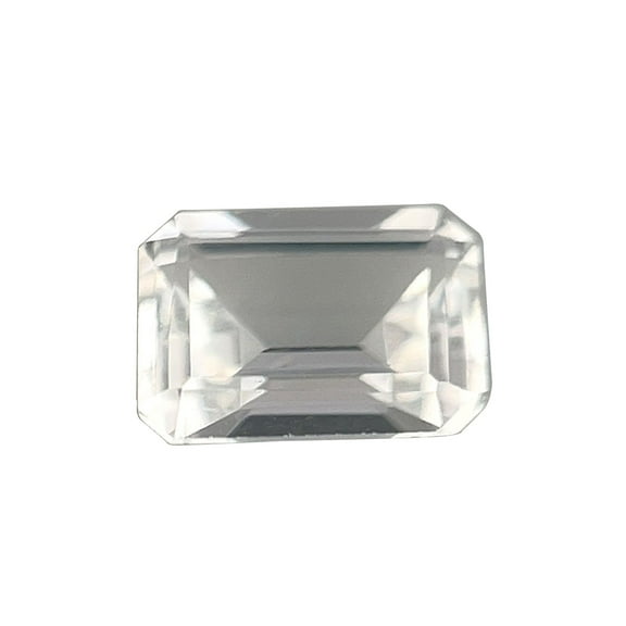 Certified Natural 1.75 Carat White Topaz Emerald Shape Step Cut 8x6 mm Loose Gemstone April Birthstone