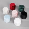 thumbnail image 3 of Giaone Velvets Wedding Rings Box Octagonal Storage Box Triple Rings Showcase Box, 3 of 8