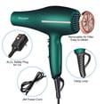 thumbnail image 2 of Secador de pelo iónico profesional Xpoliman de 2000 vatios con motor de CA, difusor de secado rápido, ligero y suave al tacto, color verde y dorado., 2 of 5