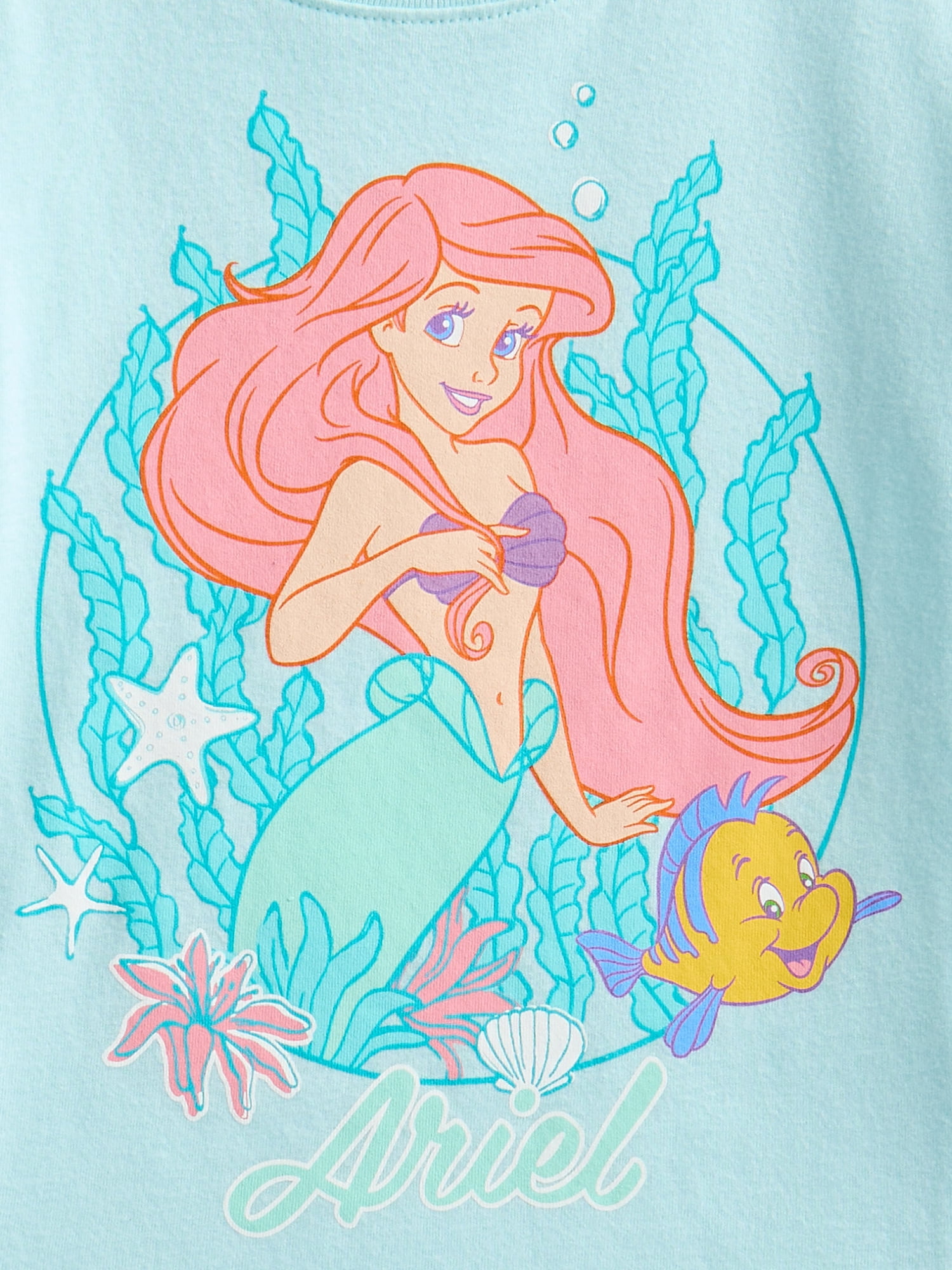The Little Mermaid Ariel Toddler Graphic Crewneck Tee with Short Sleeves, Sizes 12M-5T
