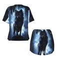 thumbnail image 5 of Naloa Night Scene of Wolves Women's Short-Sleeved Pajama Set, Loungewear, Summer pajamas, Breathable Cozy - Small, 5 of 9