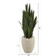 thumbnail image 2 of Nearly Natural 40" Sansevieria Artificial Plant in Sand Colored Planter, Green, 2 of 4