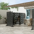 thumbnail image 5 of MAYEERTY 72*47" Outdoor Black Metal Privacy Panel Screen for Patio, Light - Shadow Pattern, 5 of 6