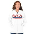 thumbnail image 4 of Retro Classic Space NASA Worm Logo Zip Up Hoodie Men's Women's Brisco Brands X, 4 of 6