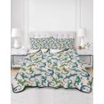 thumbnail image 2 of Full Size Quilt Bedding Set, Blue Green Pet Lovers Reversible Summer Quilt 3 Pieces, Minimalist Modern Farmhouse Lightweight Bedspreads Coverlets with 2 Pillow Shams for All Seasons, 2 of 5
