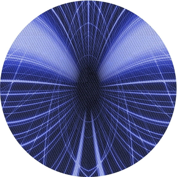 Ahgly Company Indoor Round Patterned Light Slate Blue Area Rugs, 5' Round
