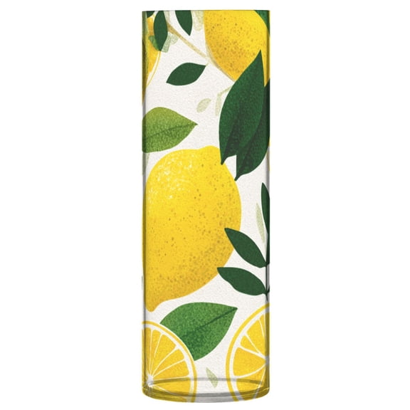 Vase Plastic Vase Flower Vase Desktop Decorative Vase Wedding Decoration Vase Anti-Drop Durable Yellow Lemon Pattern