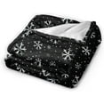 thumbnail image 3 of Winter Snowflakes Throw Blankets All Season Ultra Soft Warm Christmas Fleece Blanket for Home Bed Sofa Couch Chair Outdoor Travel Camping 50x40 Inch, 3 of 6
