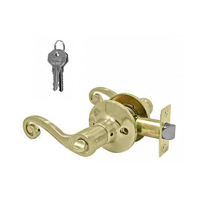 Cerradura Recamara Laton Brillante PHILLIPS P/Doble