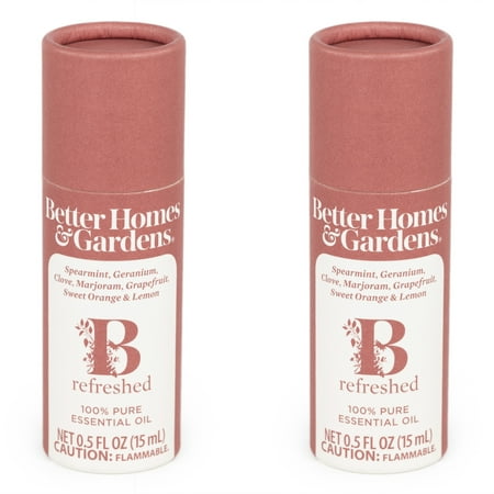 Better Homes & Gardens 100% Pure Essential Oil: B Refreshed, 15mL, 2-Pack