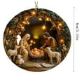 thumbnail image 2 of Nativity Scene Christmas Ornament, New Birth of Jesus Ornament, A Savior is Born Jesus Hanging Decoration for Christmas Tree, Family Religious Gifts Ornament for Car Rear view, 2 of 3
