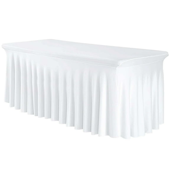 Spandex Table Skirt For Rectangle Table Stretch Tablecloth Washable Table Covers Wrinkle Resistant Fitted Table Skirt For Banquet,Wedding,Party