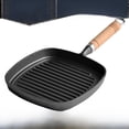 thumbnail image 2 of Tolstrey Poêle en Fonte à Poignée Unique 22cm - Durable, Répartition Uniforme de la Chaleur pour Steaks, Poissons, Crevettes & Porc - Compatible avec Cuisinières à Gaz & Induction - Ustensiles de Cuisine Stylés & Idéal, 2 of 5