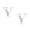 Colorname Initial: White / 10x10mm  Initial Y, variant on 14k White Gold Cubic Zirconia Large Letter Name Personalized Monogram Initial X Earrings 10x10mm Stud Earring for Women