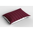 thumbnail image 2 of Ambesonne Fruit Pillow Sham 2 Pack, Pomegranates Leaves Pattern, 26"x20", Charcoal Grey Dark Pink, 2 of 3