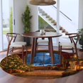 thumbnail image 4 of Vintage Christmas Round Area Rug 5ft, Xmas Tree French Country Cottagecore Washable Non-Slip Circle Rugs for Bedroom Living Room Kitchen, Soft Low Pile Carpet for Dining Room Playroom Nursery, 4 of 9