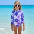 thumbnail image 5 of Loopsun Girls Print Long Sleeve Sun Protection Beach Surf Swimwear Swimsuit Purple, 2-3Years, 5 of 5