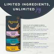 Reveal Pet Food Natural Wet Cat Food, Fish & Chicken in Broth Variety Pack, 12 x 2.47oz Pouches