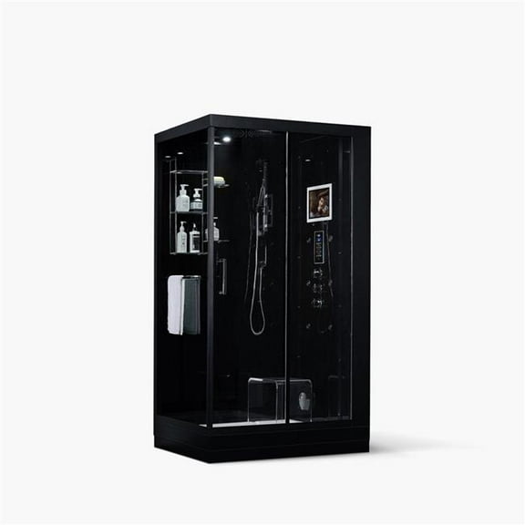 Maya Bath 205 47 x 33 x 88 in. Lucca Right Steam Shower, Black