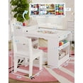 thumbnail image 3 of Multi-Functional Kids Art Table and 2 Chairs Set with Large Storage Shelves, Wooden Activity Desk | Playroom, Classroom, Home Learning Table for Drawing, Painting, Reading – White, 3 of 8
