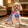 thumbnail image 7 of Dmlowu 4th of July Patriotic Dog Dress, Red White Blue Star Pattern Dog Clothes, Breathable Summer Party Outfit for Pets (5.5-8.8 lbs), 4th of July Decorations, 7 of 7