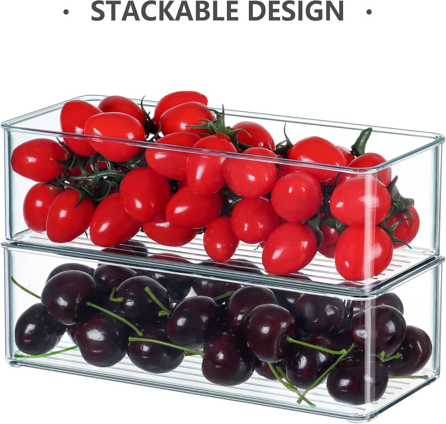 8 Pack Clear Plastic Drawer Organizers Set, Stackable Deep Drawer Organizer for Makeup Vanity and Desk, 2 Sizes Tall Bathroom Drawer Organizer