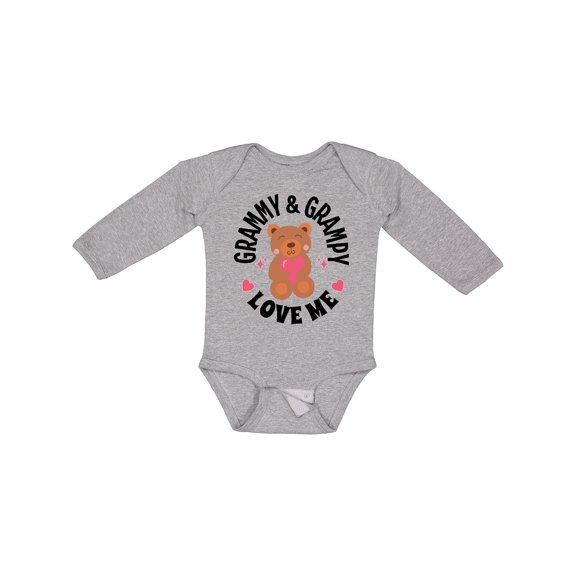 Inktastic Grammy and Grampy Love Me Grandchild Bear Boys or Girls Long Sleeve Baby Bodysuit