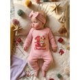 thumbnail image 4 of Miaouyo Baby Girl Christmas Romper Embroidery Crew Neck Bodysuits with Headband, 4 of 9