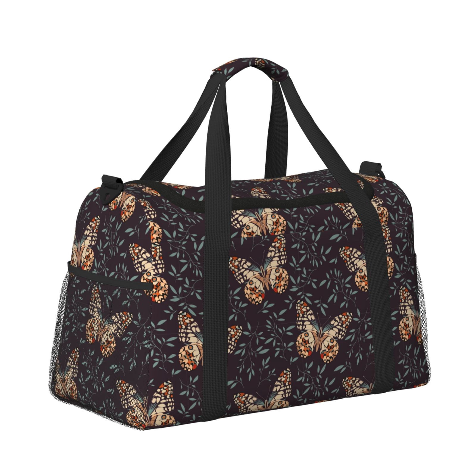 Fuzoiu Butterfly1 Print Travel Duffle Bag,Carry On Tote Bags,Duffel Bag,Sport Gym Bag, Hospital Bag for Labor and Delivery, Overnight Bag,Luggage Bag