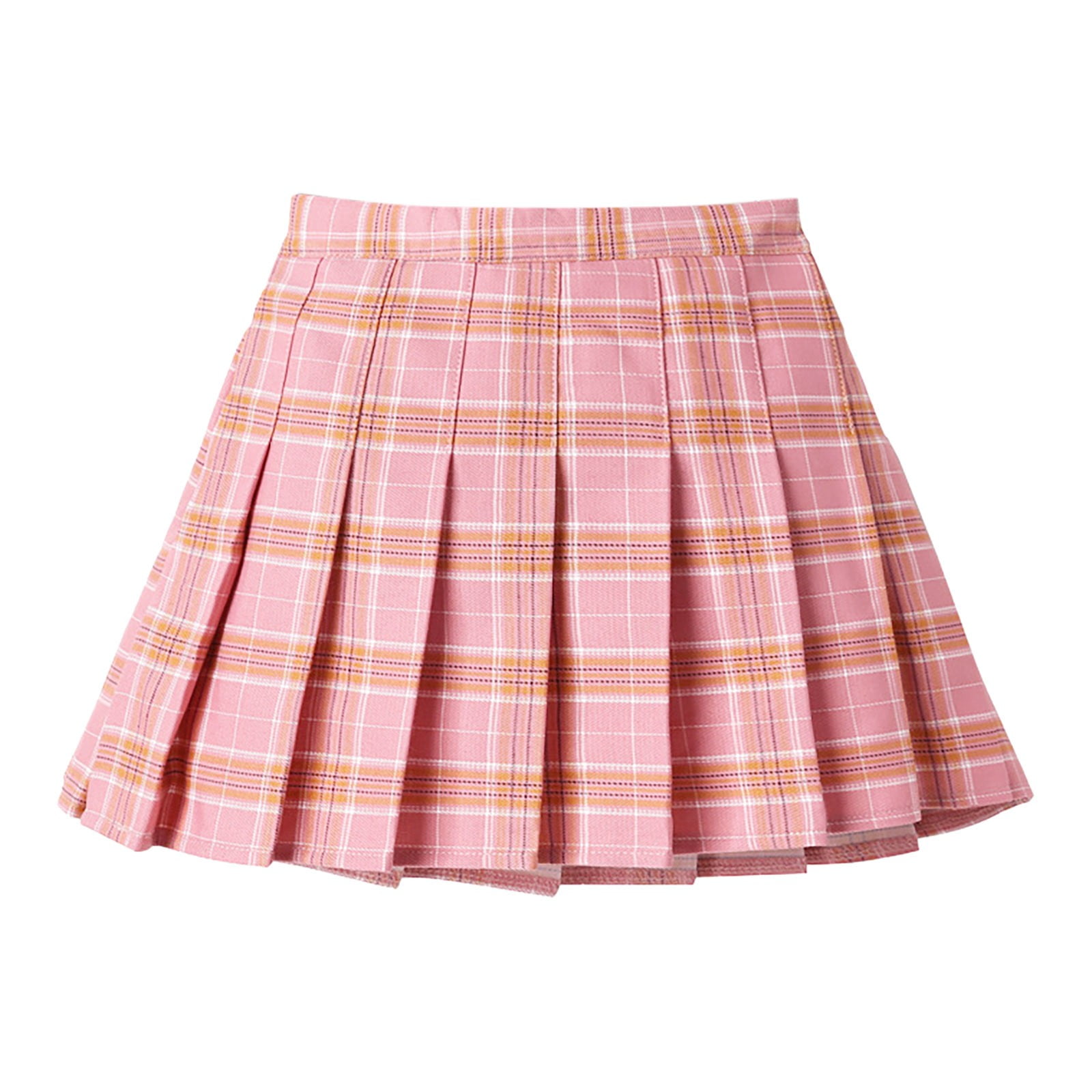 xiuh skirt for women plaid print pleated high waist a line ruffle