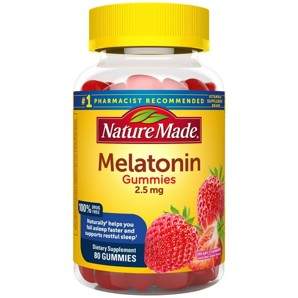 Nature Made Melatonin Gummies 2.5 mg, 80 Count for Supporting Restful