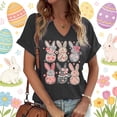 thumbnail image 3 of YUEHUA Easter Shirts for Women Happy Bunny Shirt Easter Eggs Printed Tshirt Floral Rabbit Holiday Graphic Tee, 3 of 5