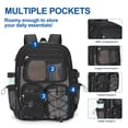 thumbnail image 3 of KOITHOT Mesh Backpack Heavy Duty, Stadium Approved Multi-Pocket Beach Backpacks for Adults, See Through Transparent Mesh Bookbag for School & Travel(Black), 3 of 7