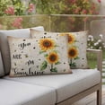 thumbnail image 4 of Sunflower Pillow Covers 2 Pack Bee Sunshine Farmhouse Pillowcase Waterproof Outdoor Throw Pillow Cover for Patio Balcony Rectangular Cushion 20”x12”, 4 of 9