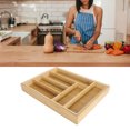 thumbnail image 1 of Kitchen Silverware Organizer Tray, Multi Compartments Retractable Design Wooden Cutlery Tray for Kitchen Utensil Storage, 1 of 8