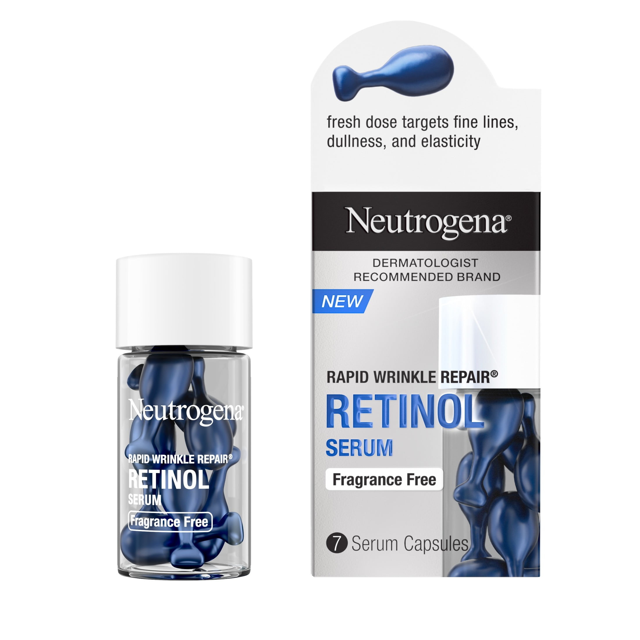 Neutrogena Rapid Wrinkle Repair Retinol Serum Capsules Fragrance Free 7 ct product package