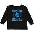 thumbnail image 3 of Inktastic Dreidel Champion Hanukkah with Blue Laurels Boys or Girls Long Sleeve Toddler T-Shirt, 3 of 5