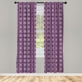 thumbnail image 4 of Ambesonne Orient Window Curtains, Moroccan Oriental Old Print, Each 28" W x 63" L, Indigo White and Red, 4 of 4
