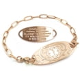 thumbnail image 1 of MedicEngraved Rose Gold Stainless Steel Custom Medical Alert Bracelet - 4mm Paperclip Link, 1 of 7