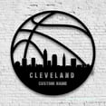 thumbnail image 2 of Craftnamesign Custom Cleveland Skyline Basketball Metal Sign LED Light, Basketball Player Name Sign, 2 of 5